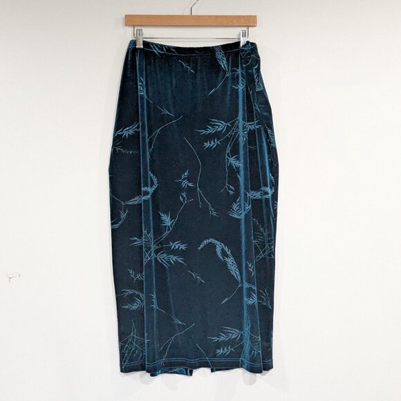 Lindor 3-Piece Sparkle Printed Velvet 3-Piece Set Skirt Tank Teal Green Size 16 - Picture 6 of 8